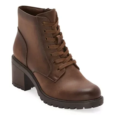 Frye and Co. Womens Ayla Stacked Heel Lace Up Boots