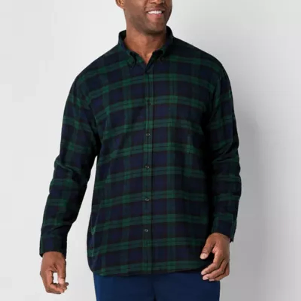 St. John's Bay Big and Tall Mens Classic Fit Long Sleeve Flannel Shirt