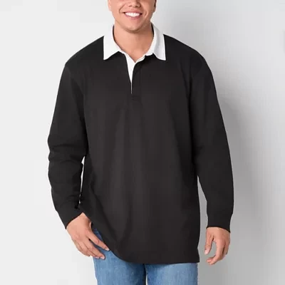 Arizona Big and Tall Mens Classic Fit Long Sleeve Rugby Shirt