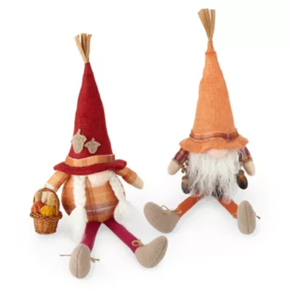 Linden Street Sitting Set of 2 Harvest Gnome