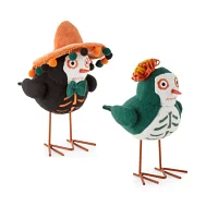 Layerings Day Of The Dead Set of 2 Halloween Birds