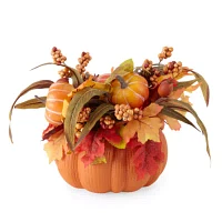 Linden Street Maple Leaf And Pumpkin Centerpiece Floral Arrangement