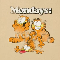 Juniors I Hate Mondays Boyfriend Womens Crew Neck Short Sleeve Garfield Graphic T-Shirt