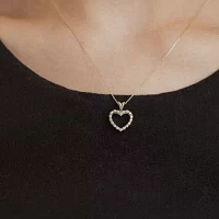 (G / Si2) Womens 1/4 CT. T.W. Lab Grown White Diamond Heart 18 Inch Pendant Necklace