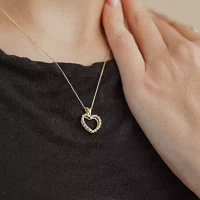 (G / Si2) Womens 1/4 CT. T.W. Lab Grown White Diamond Heart 18 Inch Pendant Necklace