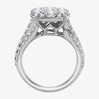 Diamond Blossom (Si2 / F) Womens 3 CT. T.W. Lab Grown White 10K Gold Round Cocktail Ring