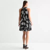 Robbie Bee Womens Sleeveless Floral Shift Dress
