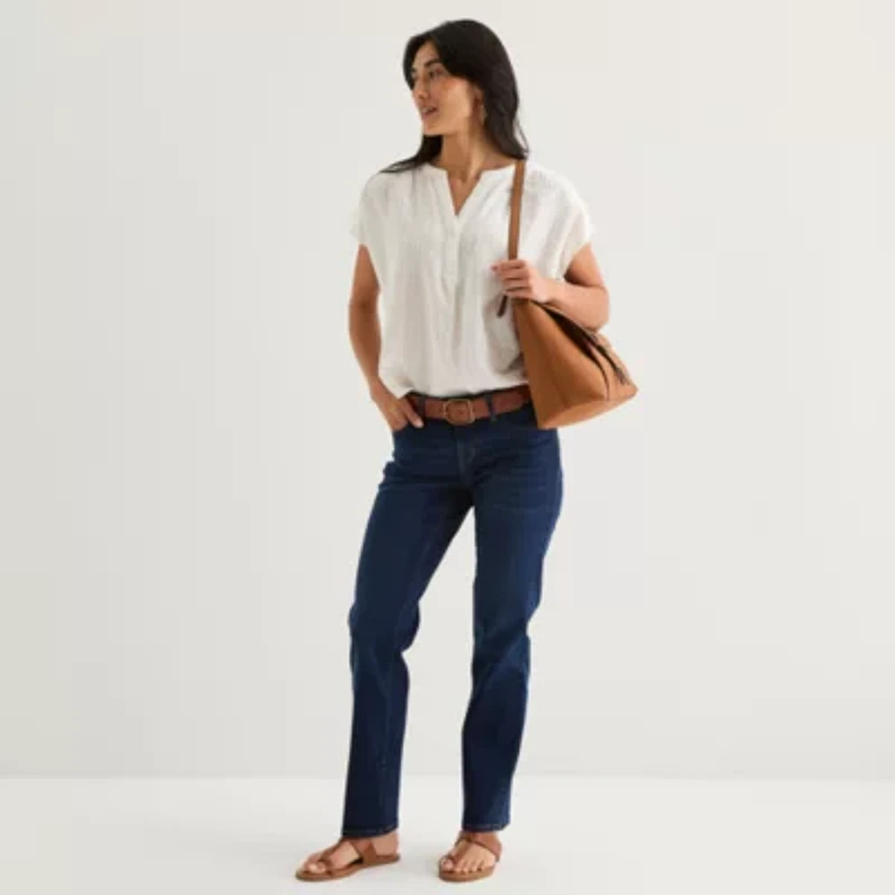 a.n.a Womens Low Rise Straight Leg Slim Fit Jean