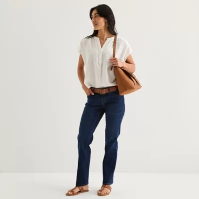a.n.a Womens Low Rise Straight Leg Slim Fit Jean