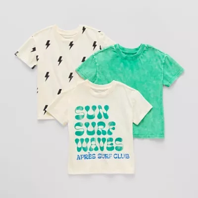 Grayson Little Toddler Boys 3-pc. Crew Neck Short Sleeve Graphic T-Shirt