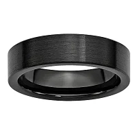 Mens 6mm Black Ceramic Wedding Band