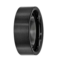 Mens 8mm Black Ceramic Wedding Band