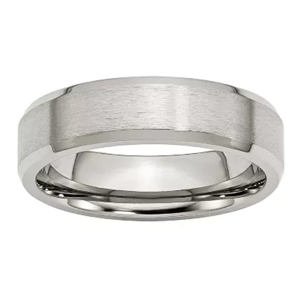 Mens 6mm Stainless Steel Wedding Band