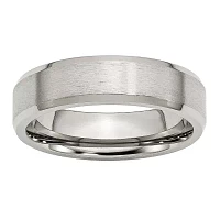 Mens 6mm Stainless Steel Wedding Band