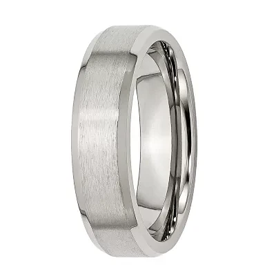 Mens 6mm Stainless Steel Wedding Band