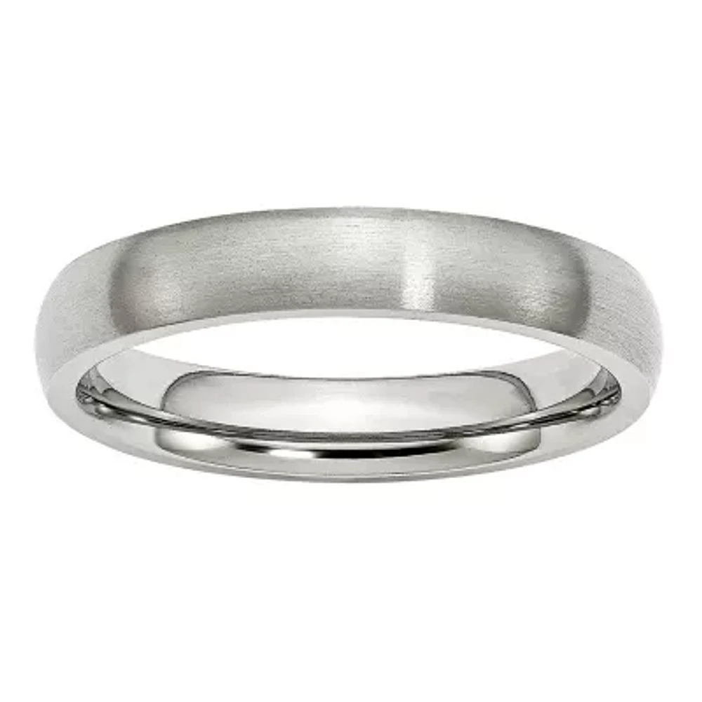 Mens 4mm Stainless Steel Wedding Band