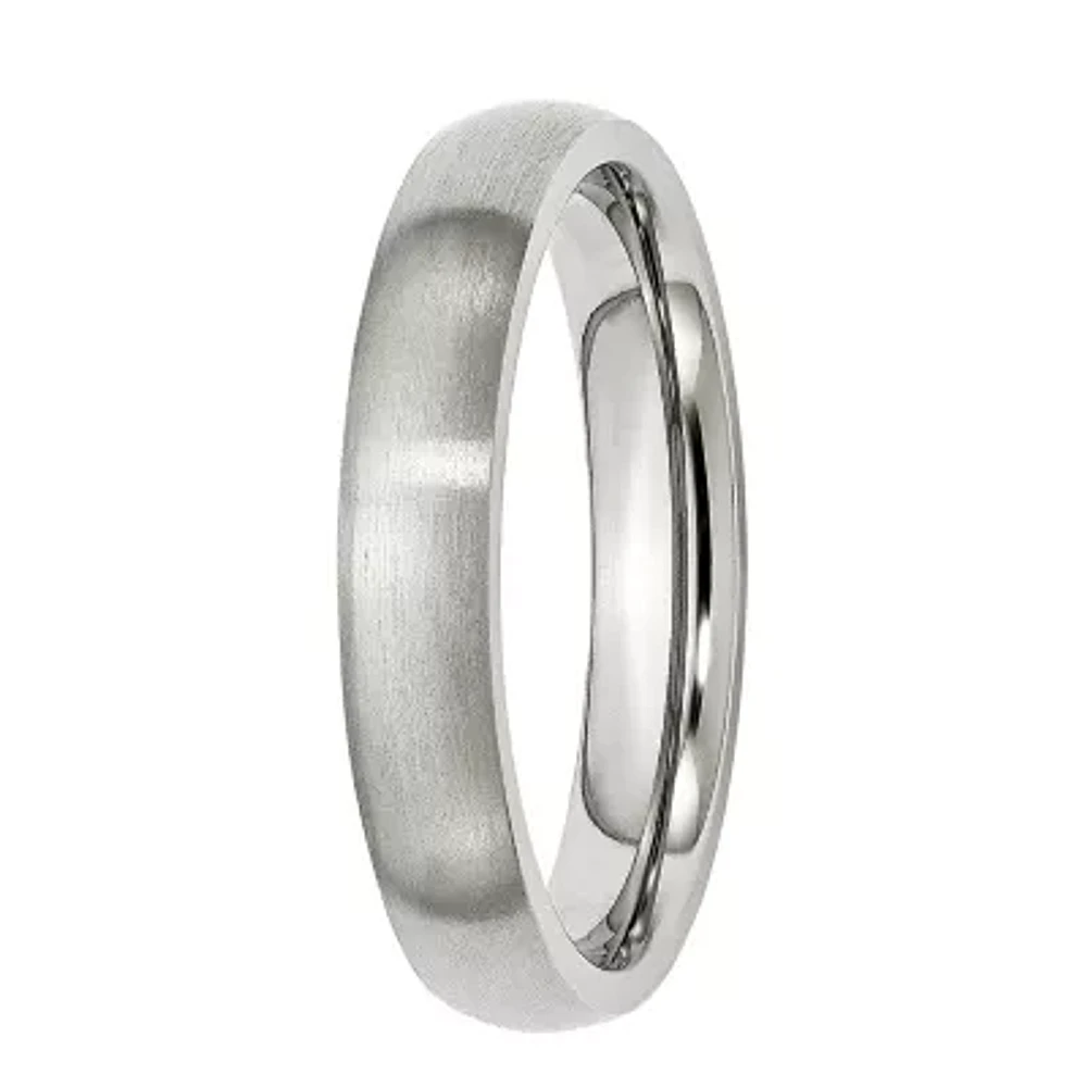 Mens 4mm Stainless Steel Wedding Band