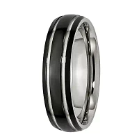 Mens 6mm Stainless Steel Black Ion-Plated Wedding Band