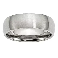 Mens 7mm Stainless Steel Wedding Band