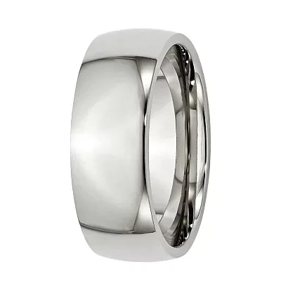 Mens 8Mm Stainless Steel Wedding Band