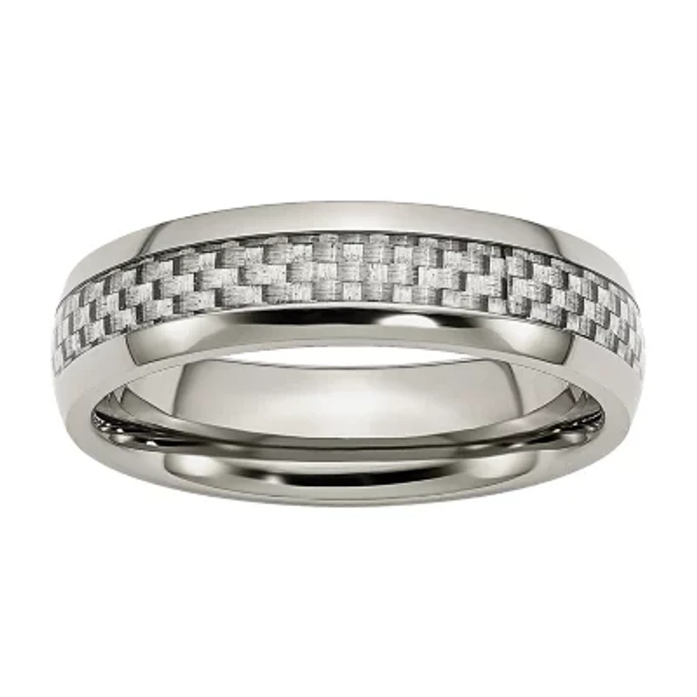 Mens 6Mm Stainless Steel Wedding Band