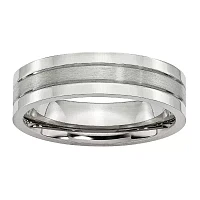 Mens 6mm Stainless Steel Wedding Band