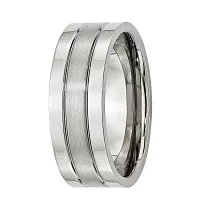 Mens 8mm Stainless Steel Wedding Band