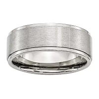 Mens 8mm Stainless Steel Wedding Band