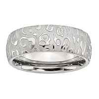 Mens 8Mm Stainless Steel Wedding Band