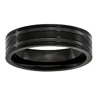 Mens 6Mm Black Ip Plated Titanium Wedding Band