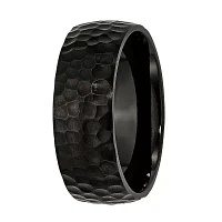 Mens 8Mm Black Ip Plated Titanium Wedding Band