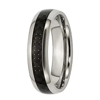 Mens 6Mm Titanium & Black Carbon Fiber Wedding Band