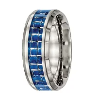 Mens Titanium With & Carbon Fiber Inlay Wedding Band