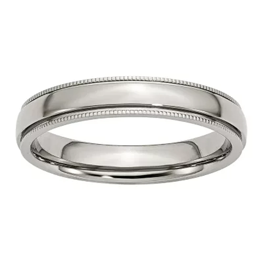 Mens 4Mm Stainless Steel Wedding Band
