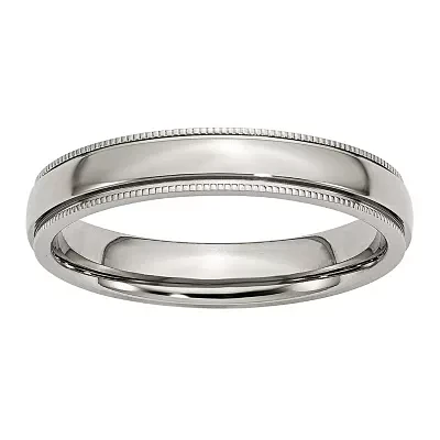 Mens 4Mm Stainless Steel Wedding Band