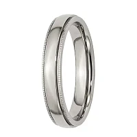 Mens 4Mm Stainless Steel Wedding Band