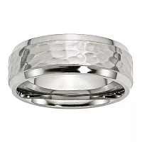 Mens 8mm Stainless Steel Wedding Band