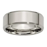 Mens 8mm Titanium Wedding Band