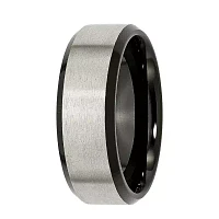 Mens 8mm Titanium & Black Ion-Plated Wedding Band