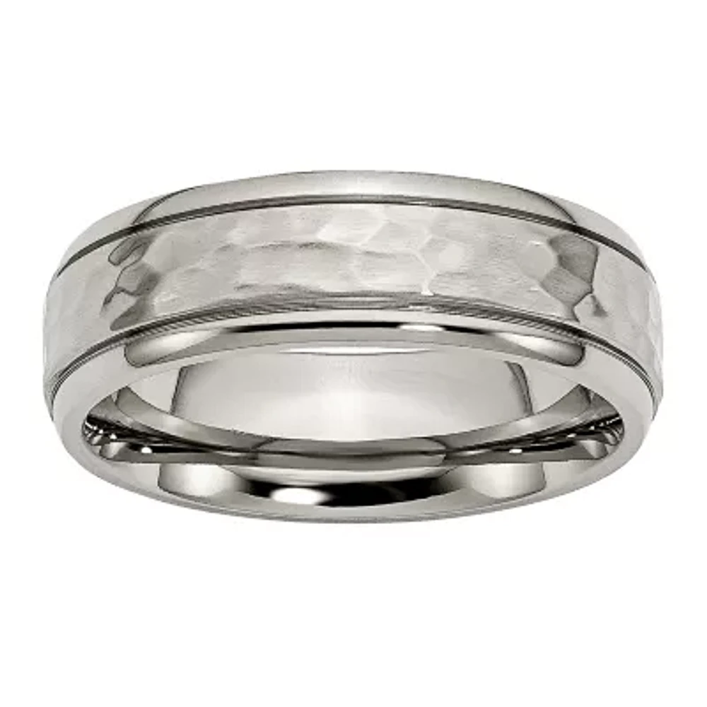 Mens 7mm Titanium Wedding Band