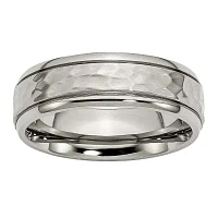 Mens 7mm Titanium Wedding Band