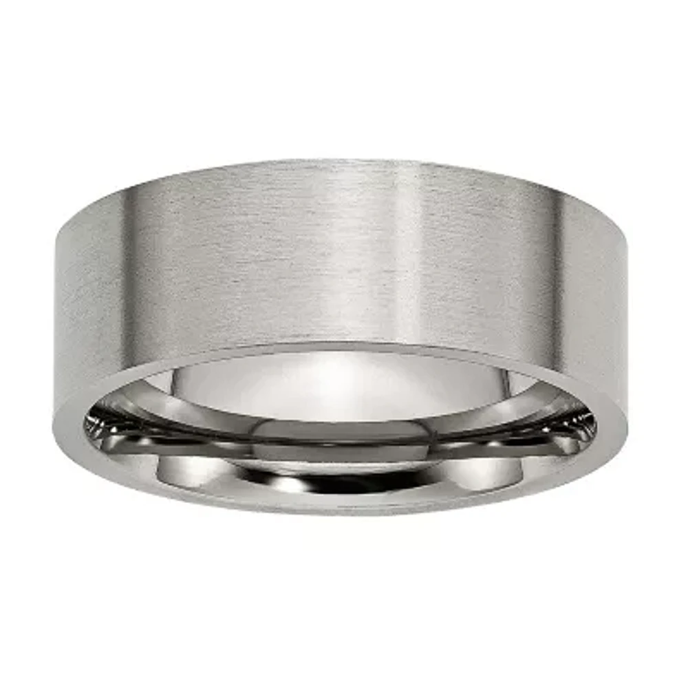 Mens 8mm Titanium Wedding Band