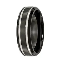 Mens 7mm Black Ion-Plated Titanium Wedding Band