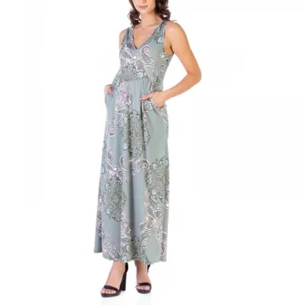 24seven Comfort Apparel Plus Sleeveless Maxi Dress