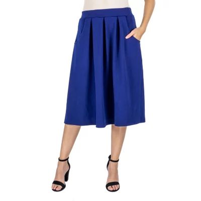 24seven Comfort Apparel Womens Mid Rise A-Line Skirt