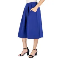 24seven Comfort Apparel Womens Mid Rise A-Line Skirt