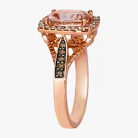 Le Vian® Grand Sample Sale™ Ring featuring 1 1/ CT. Peach Morganite™ 1/ CT. Chocolate Diamonds® 1/ CT. Nude Diamonds™ set in 14K Strawberry Gold