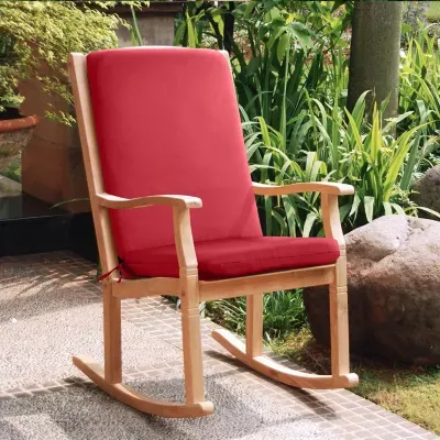 High Back Solid Red With Ties Patio Seat Cushions