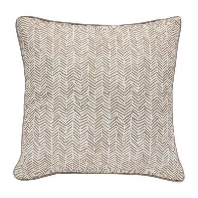 Decorative Taupe Arrow Print Zip Cover Square Outdoor Pillow