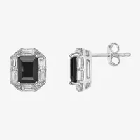 Genuine Black Onyx Sterling Silver 10mm Stud Earrings